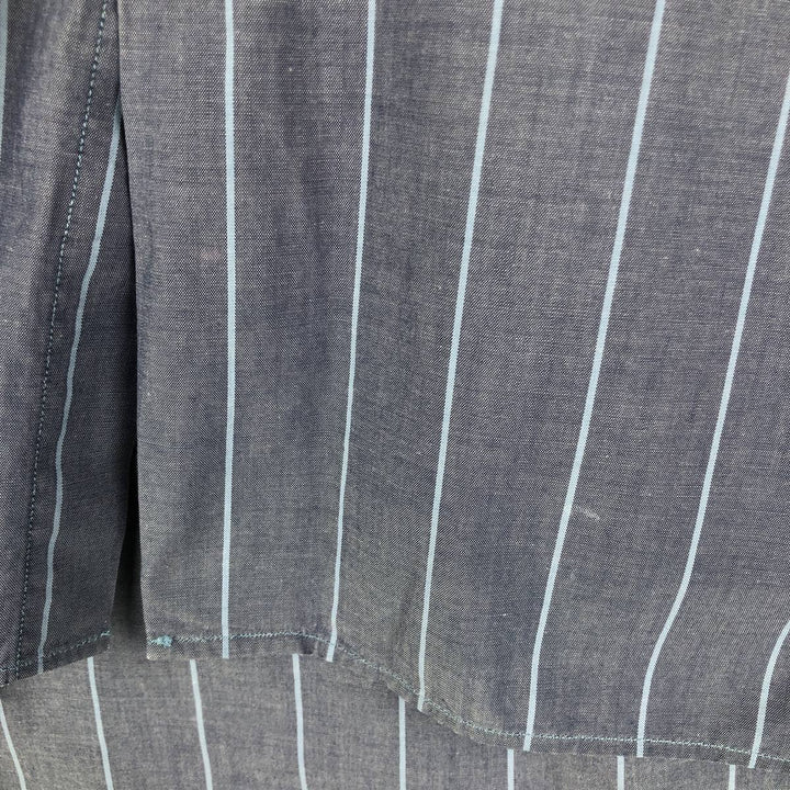 Ralph Lauren McMEEL long-sleeved button-down striped shirt, men's size XL cotton navy blue type Vintage Second Hand