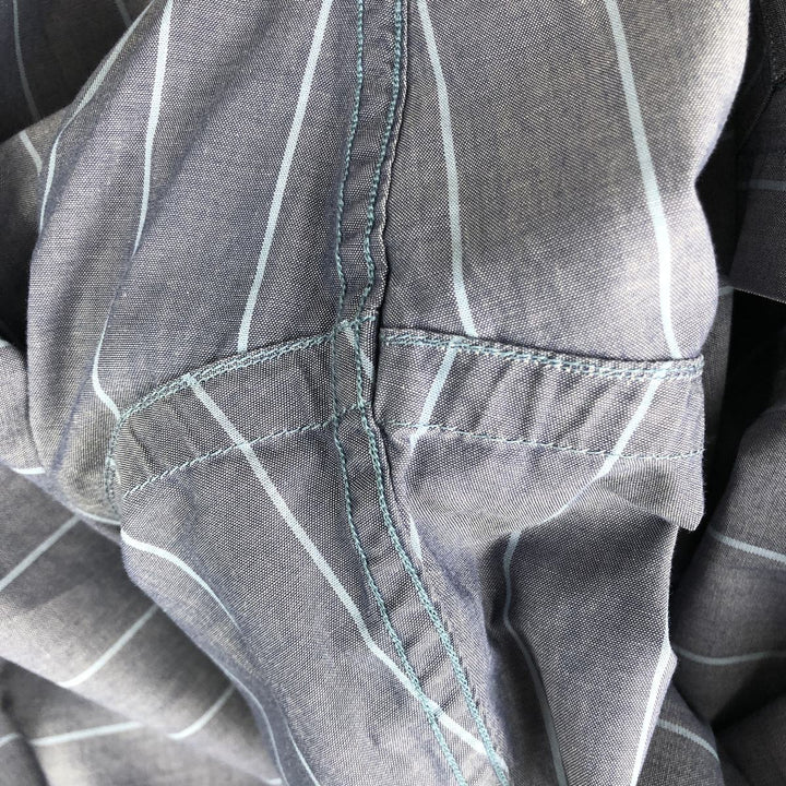 Ralph Lauren McMEEL long-sleeved button-down striped shirt, men's size XL cotton navy blue type Vintage Second Hand