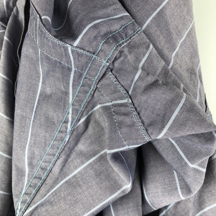 Ralph Lauren McMEEL long-sleeved button-down striped shirt, men's size XL cotton navy blue type Vintage Second Hand