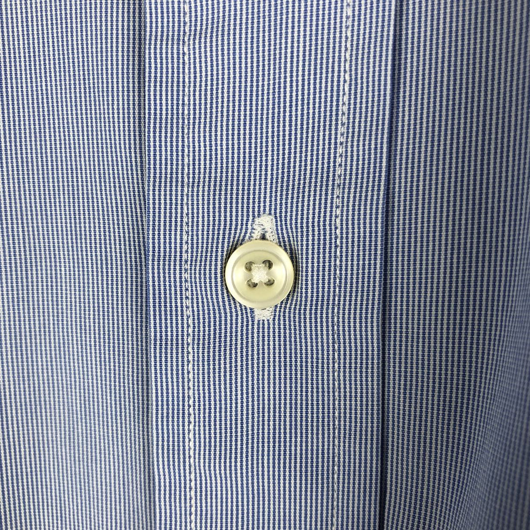 Ralph Lauren CUSTOM FIT long sleeve button down striped shirt men's size M cotton blue type Vintage Second Hand
