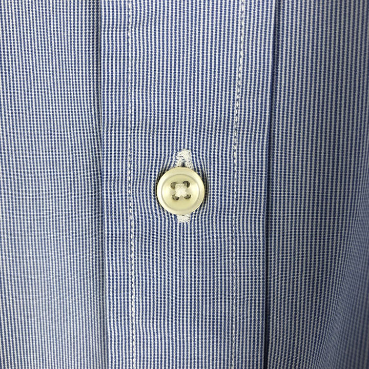 Ralph Lauren CUSTOM FIT long sleeve button down striped shirt men's size M cotton blue type Vintage Second Hand