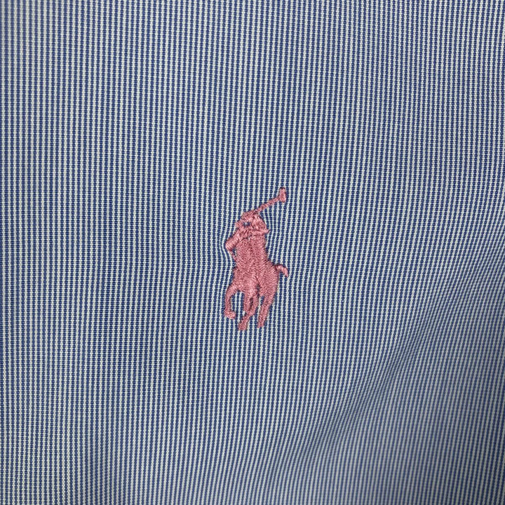 Ralph Lauren CUSTOM FIT long sleeve button down striped shirt men's size M cotton blue type Vintage Second Hand