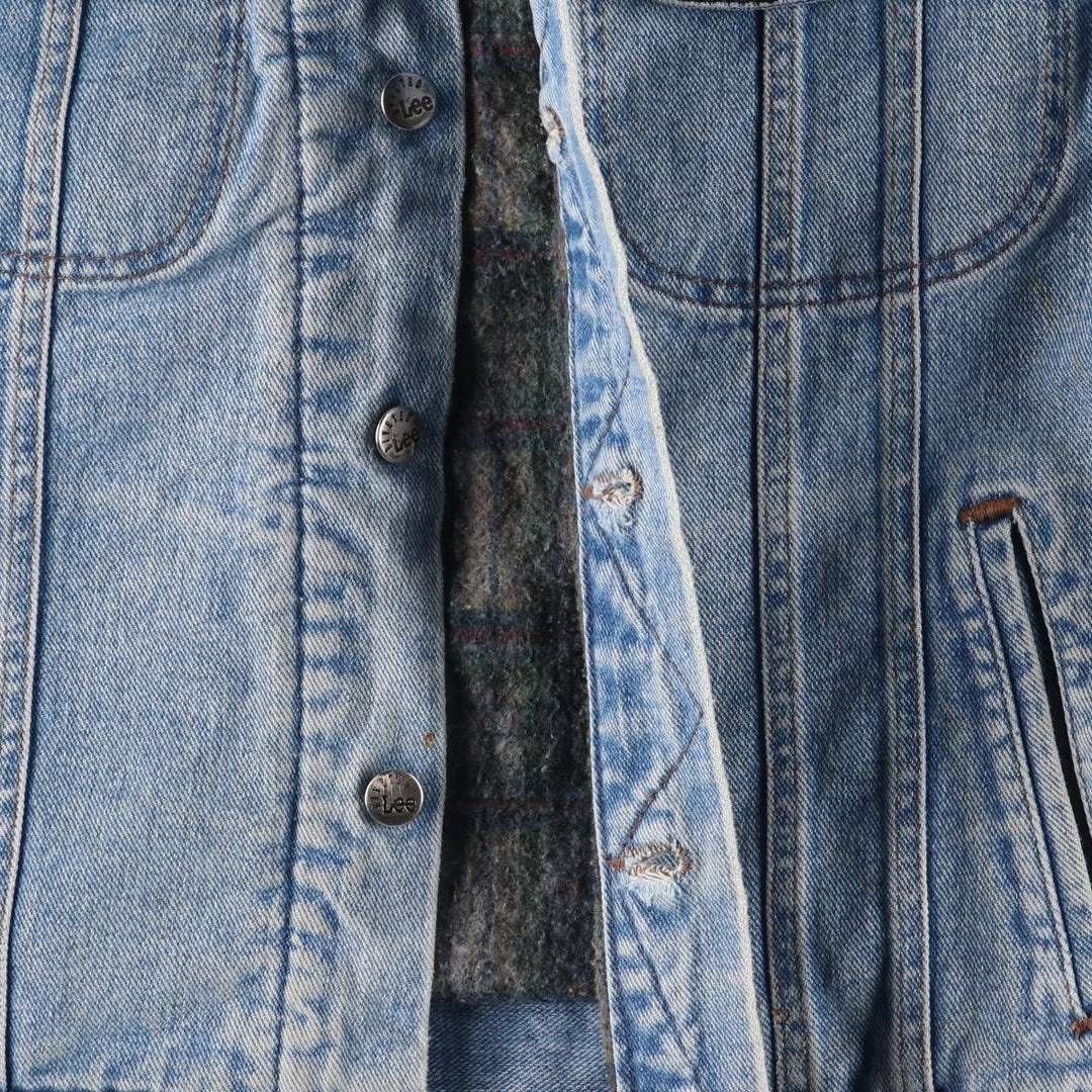 Vintage 90'S Lee RIVETED denim jacket, men's size XL unclear blue type Vintage Second Hand