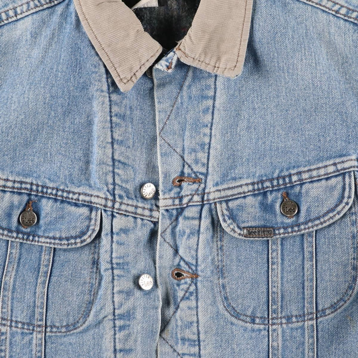 Vintage 90'S Lee RIVETED denim jacket, men's size XL unclear blue type Vintage Second Hand