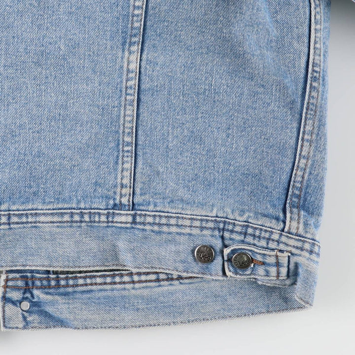 Vintage 90'S Lee RIVETED denim jacket, men's size XL unclear blue type Vintage Second Hand