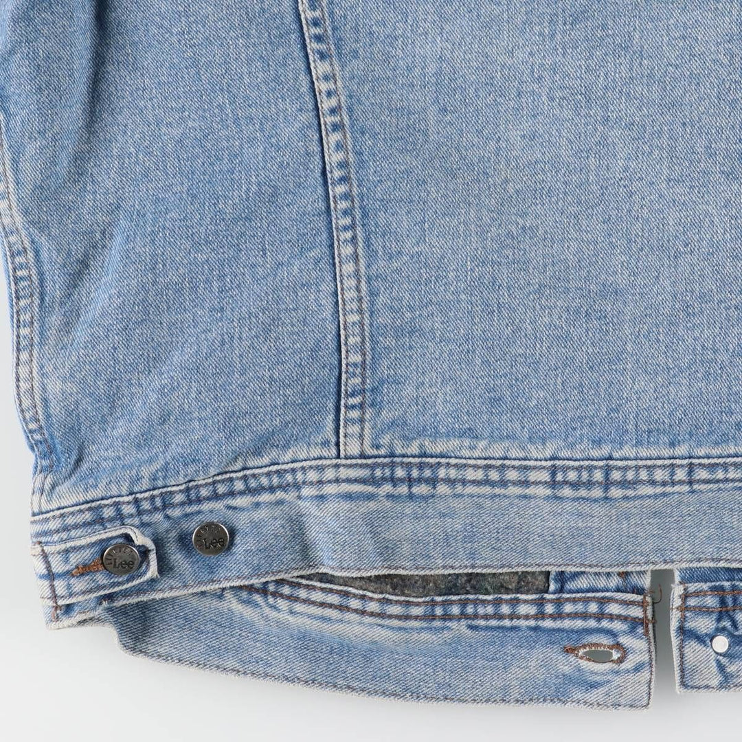 Vintage 90'S Lee RIVETED denim jacket, men's size XL unclear blue type Vintage Second Hand