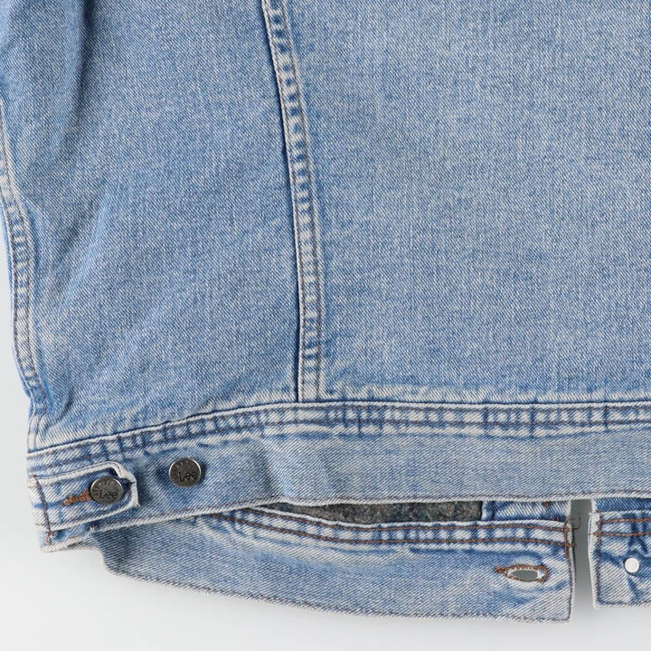 Vintage 90'S Lee RIVETED denim jacket, men's size XL unclear blue type Vintage Second Hand