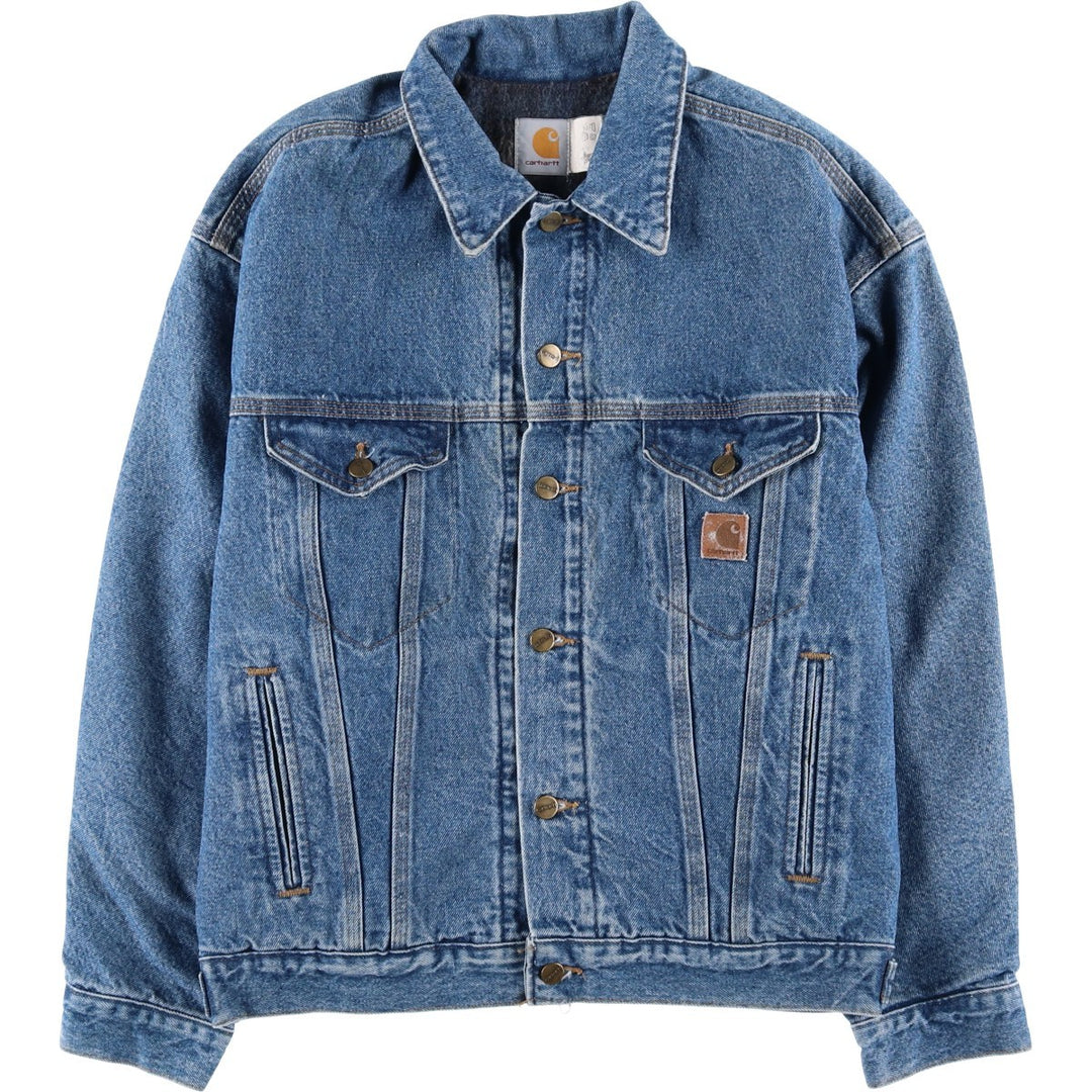 Vintage 80s-90'S Carhartt denim jacket, made in the USA, size M, men's cotton blue type Vintage Second Hand