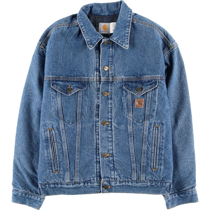 Vintage 80s-90'S Carhartt denim jacket, made in the USA, size M, men's cotton blue type Vintage Second Hand