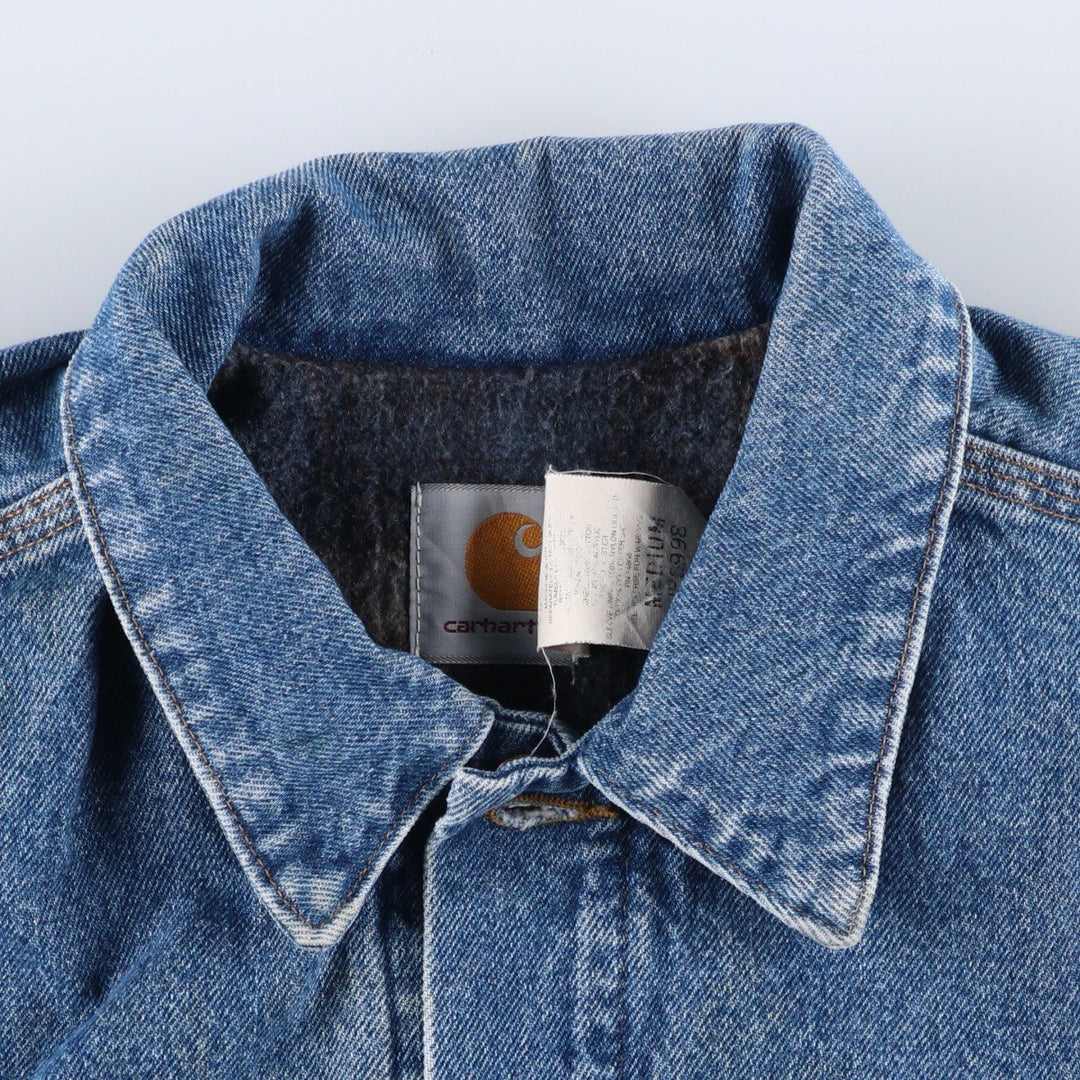 Vintage 80s-90'S Carhartt denim jacket, made in the USA, size M, men's cotton blue type Vintage Second Hand
