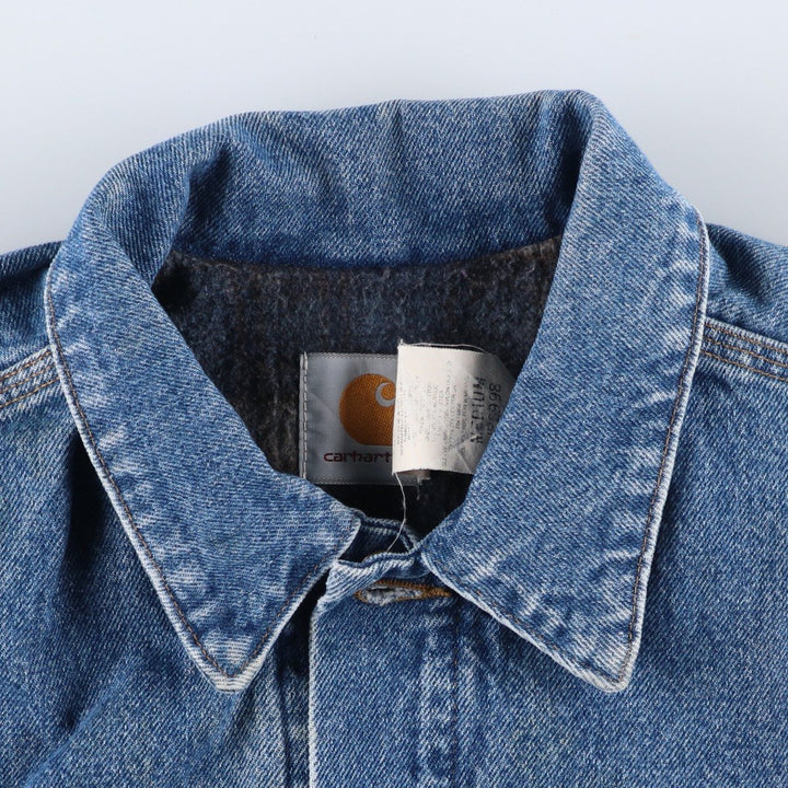 Vintage 80s-90'S Carhartt denim jacket, made in the USA, size M, men's cotton blue type Vintage Second Hand