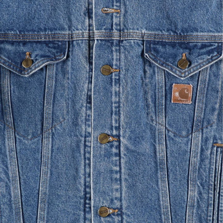 Vintage 80s-90'S Carhartt denim jacket, made in the USA, size M, men's cotton blue type Vintage Second Hand