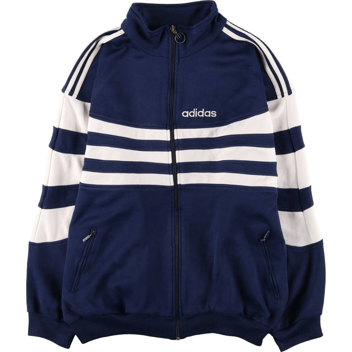 90'S Adidas Jersey Track Jacket Men's L Size Vintage polyester navy blue type Vintage Second Hand