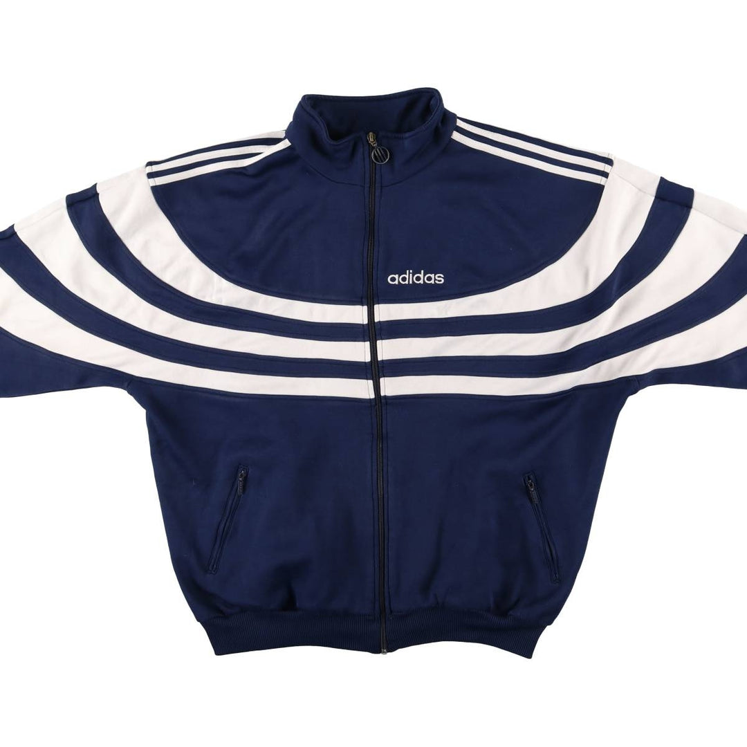 90'S Adidas Jersey Track Jacket Men's L Size Vintage polyester navy blue type Vintage Second Hand