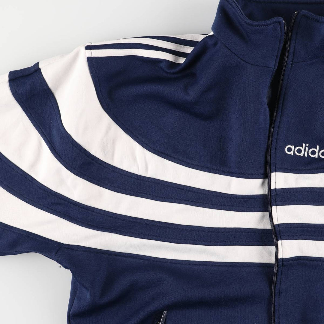 90'S Adidas Jersey Track Jacket Men's L Size Vintage polyester navy blue type Vintage Second Hand