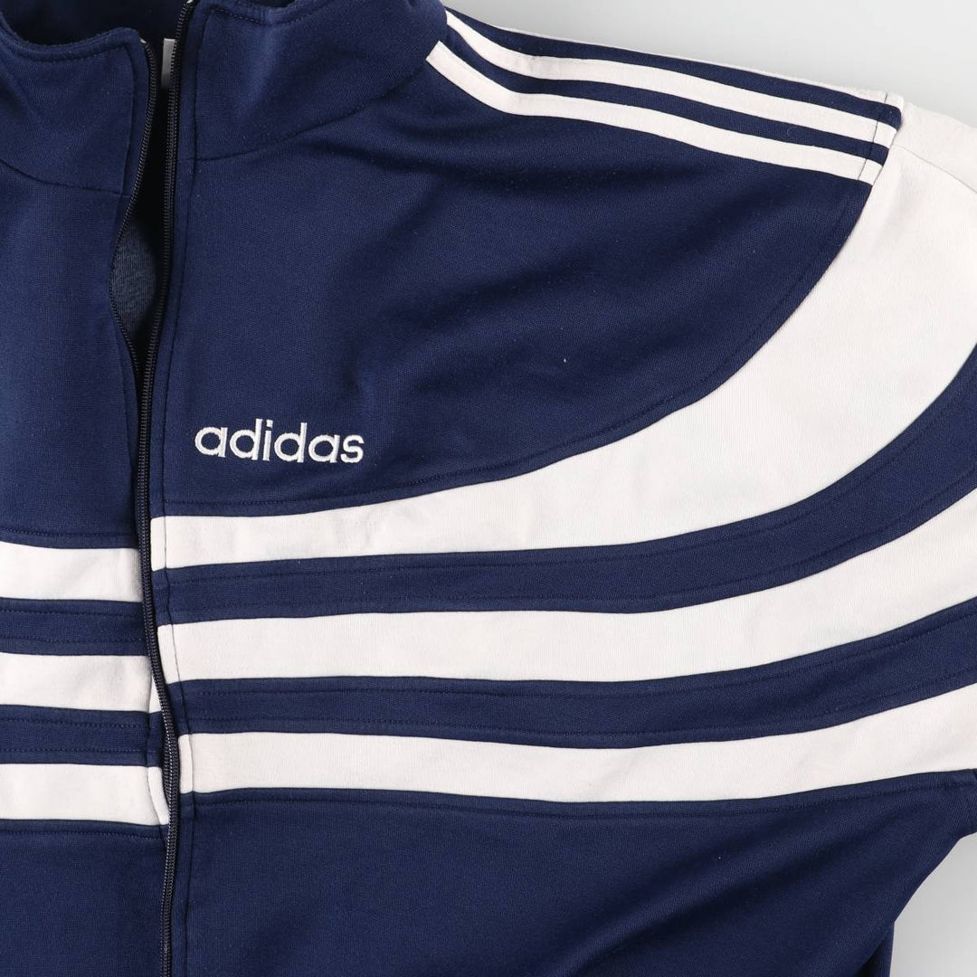 90'S Adidas Jersey Track Jacket Men's L Size Vintage polyester navy blue type Vintage Second Hand