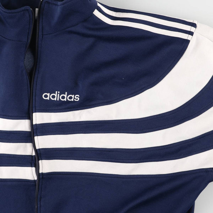 90'S Adidas Jersey Track Jacket Men's L Size Vintage polyester navy blue type Vintage Second Hand