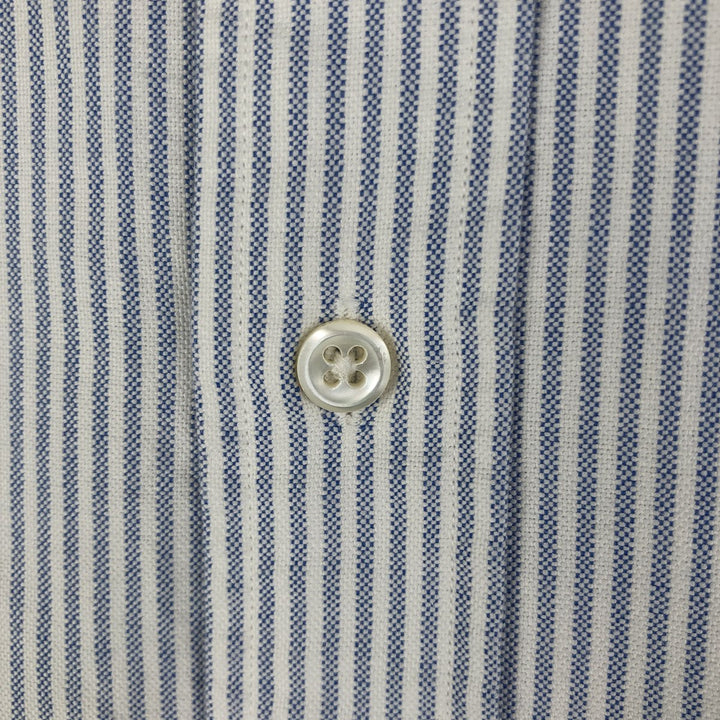 Ralph Lauren long sleeve button down striped shirt, men's size L cotton blue type Vintage Second Hand