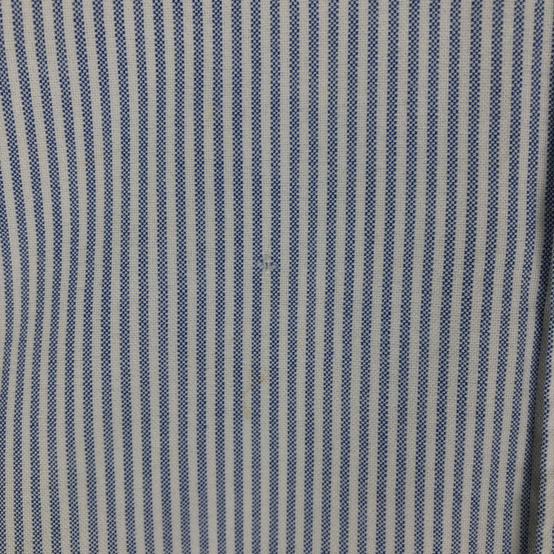 Ralph Lauren long sleeve button down striped shirt, men's size L cotton blue type Vintage Second Hand