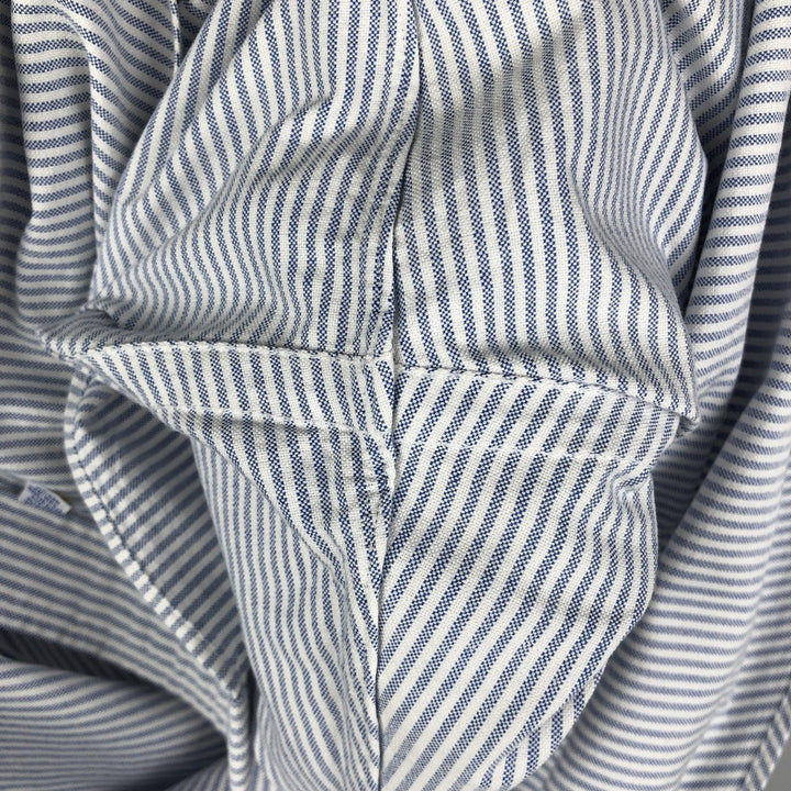 Ralph Lauren long sleeve button down striped shirt, men's size L cotton blue type Vintage Second Hand