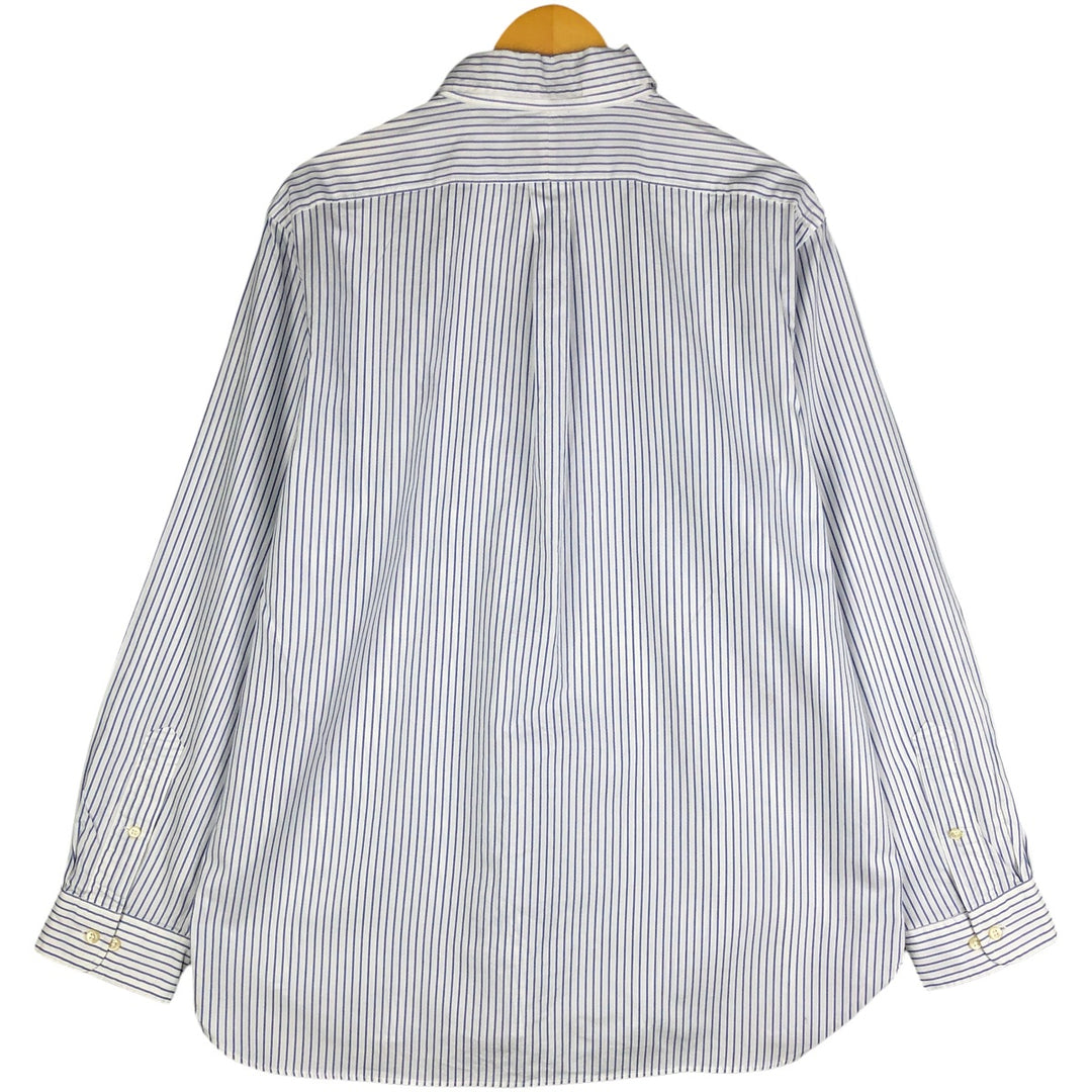 Ralph Lauren long sleeve button down striped shirt, men's XL size cotton Navy blue Vintage Second Hand