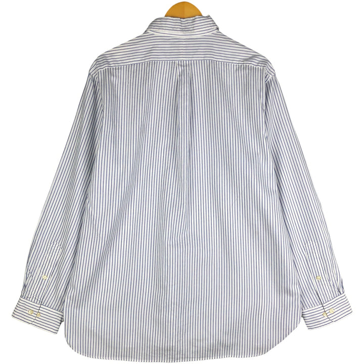 Ralph Lauren long sleeve button down striped shirt, men's XL size cotton Navy blue Vintage Second Hand