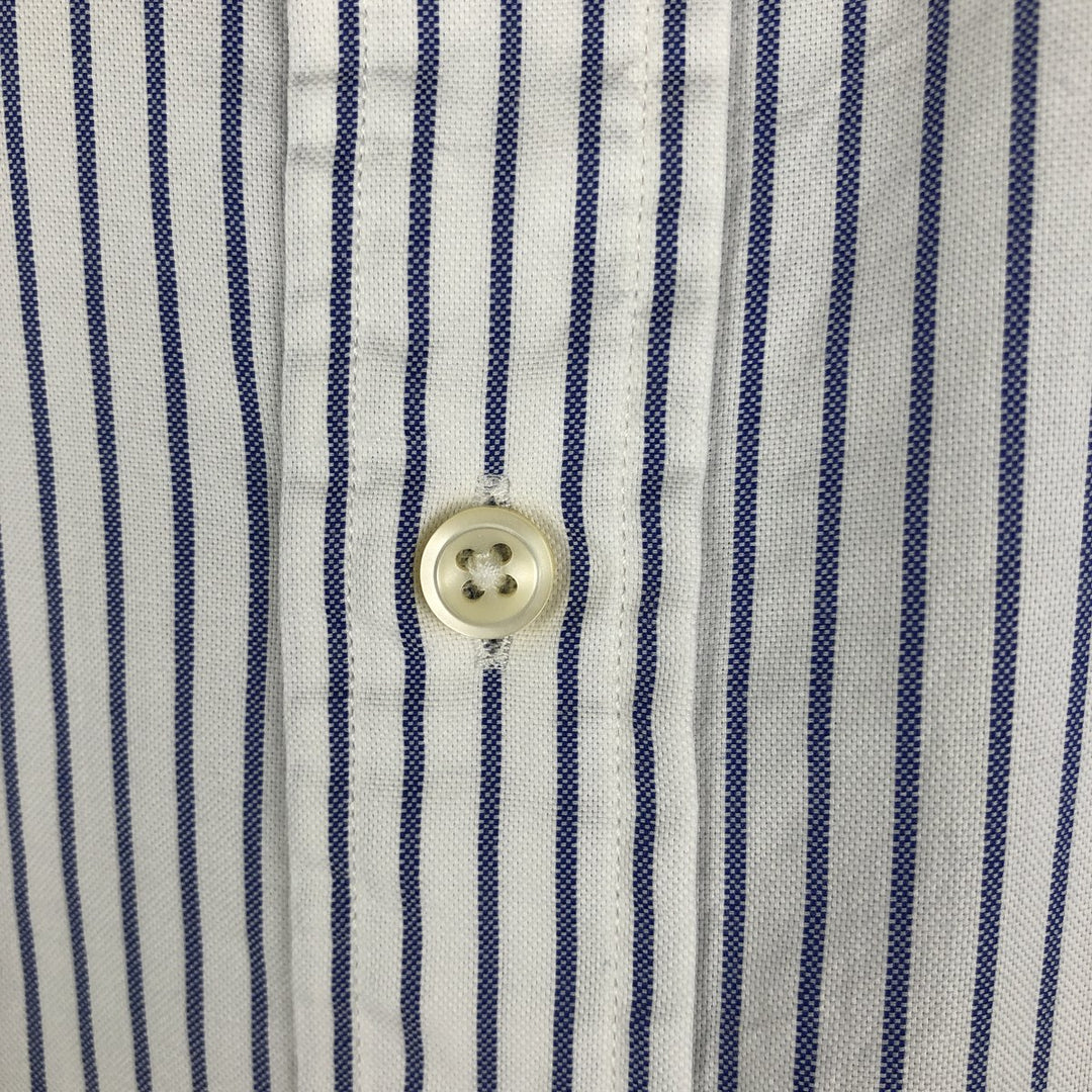 Ralph Lauren long sleeve button down striped shirt, men's XL size cotton Navy blue Vintage Second Hand