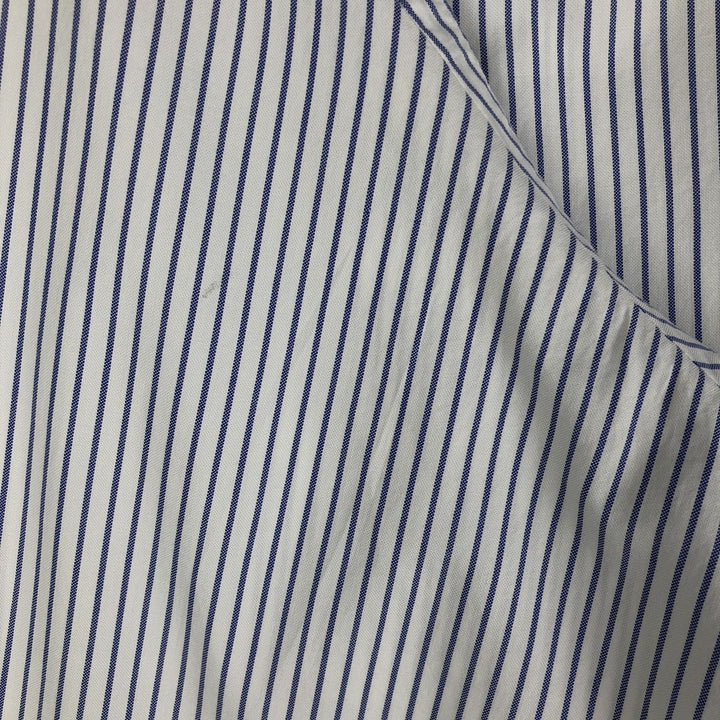 Ralph Lauren long sleeve button down striped shirt, men's XL size cotton Navy blue Vintage Second Hand