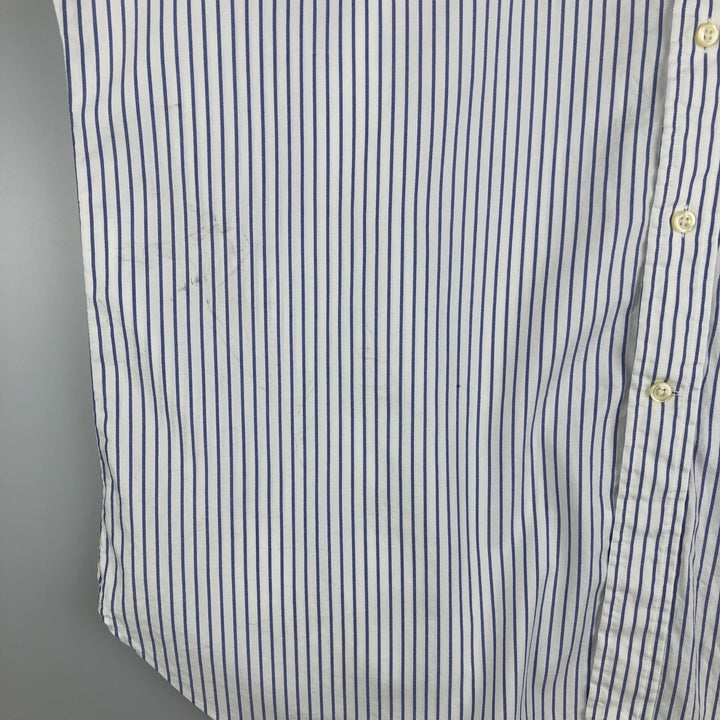 Ralph Lauren long sleeve button down striped shirt, men's XL size cotton Navy blue Vintage Second Hand