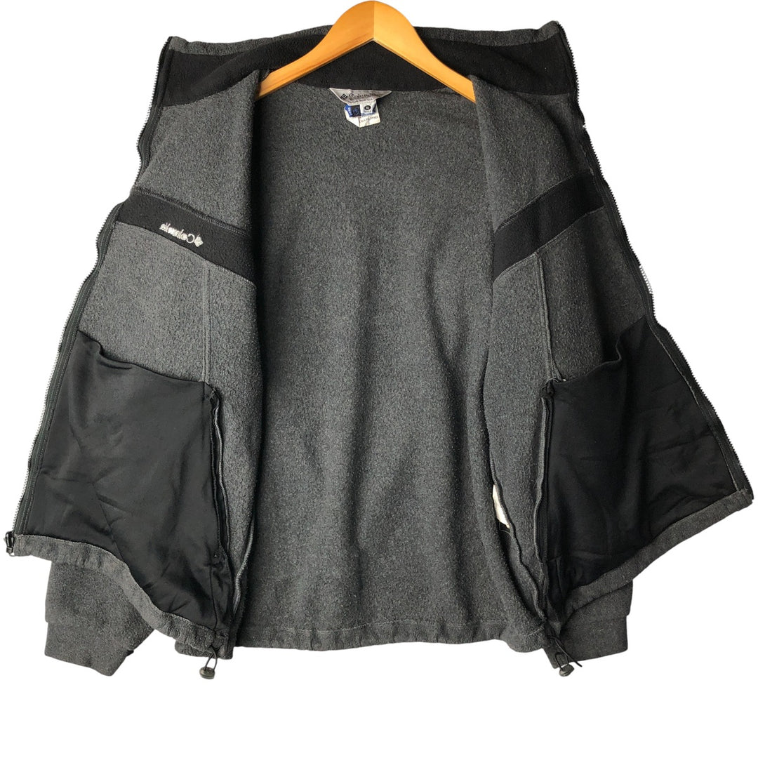 2000'S Columbia INTERCHANGE Fleece Jacket, Men's XL polyester Charcoal Vintage Second Hand