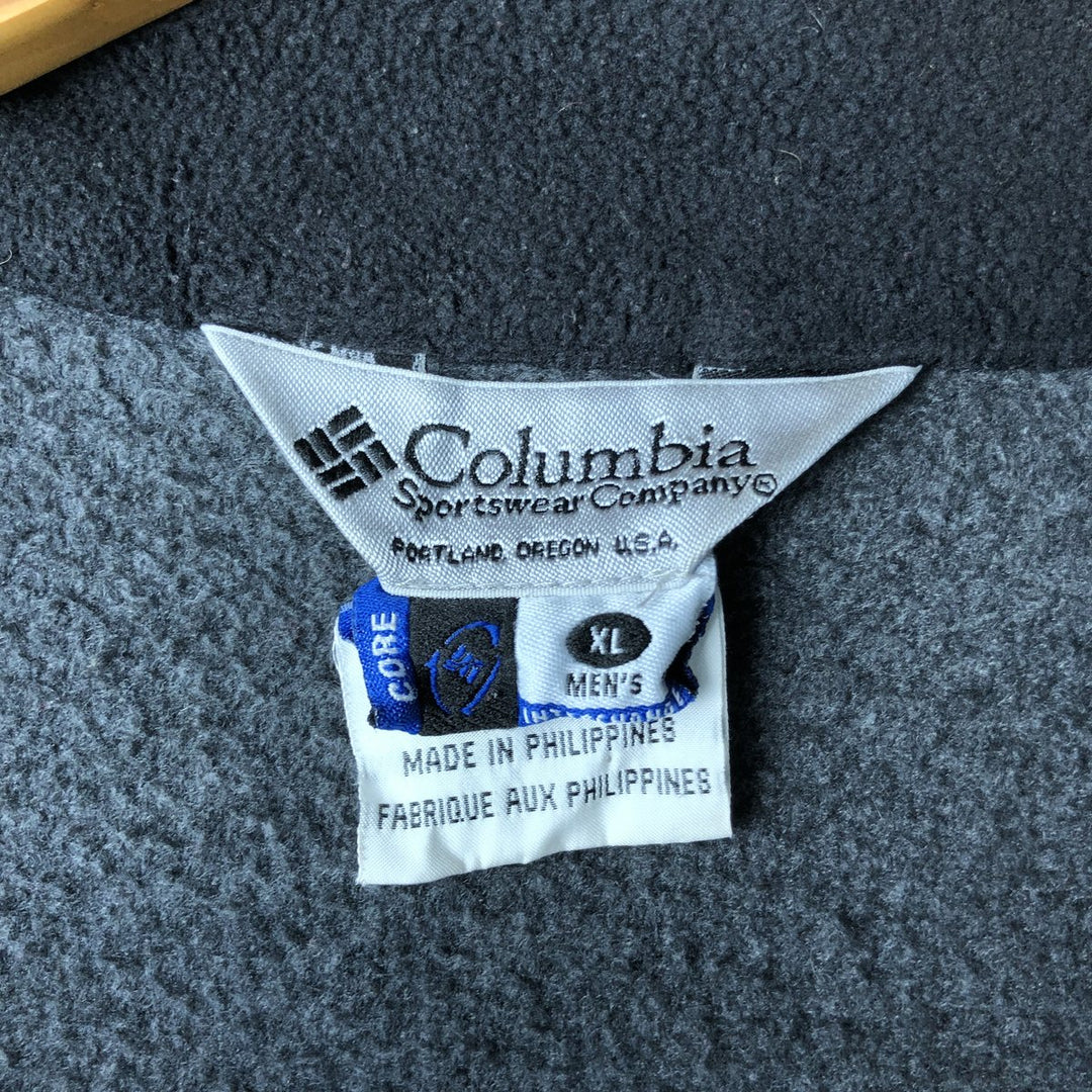 2000'S Columbia INTERCHANGE Fleece Jacket, Men's XL polyester Charcoal Vintage Second Hand