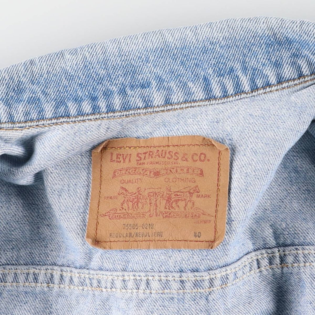 Levi's 75505-0212 Orange Tab Denim Jacket, Men's Size Medium unclear blue type Vintage Second Hand