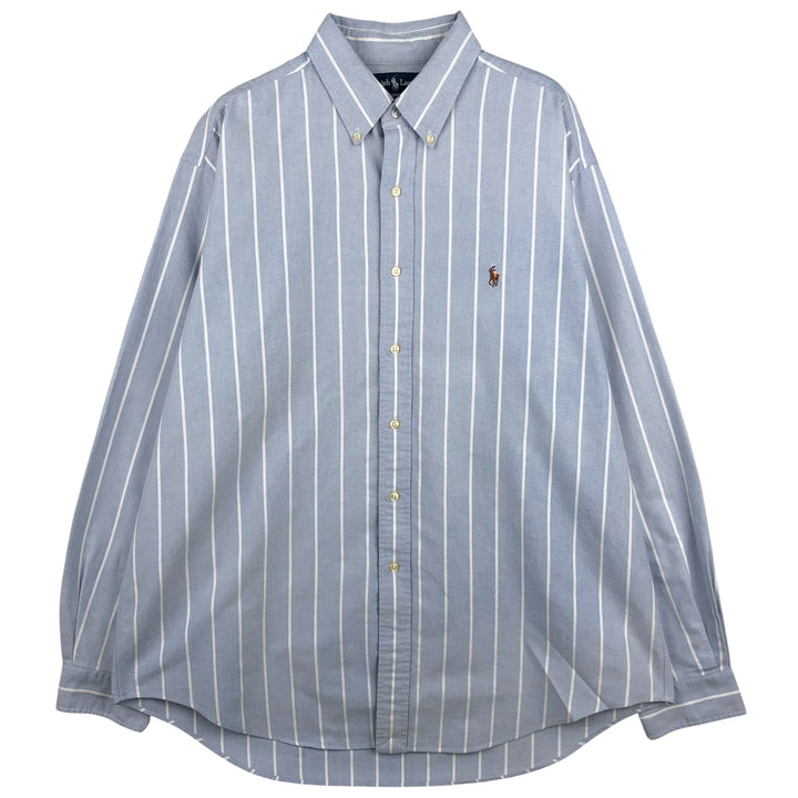 Ralph Lauren YARMOUTH Long Sleeve Button-Down Striped Shirt, Men's XL cotton white type Vintage Second Hand