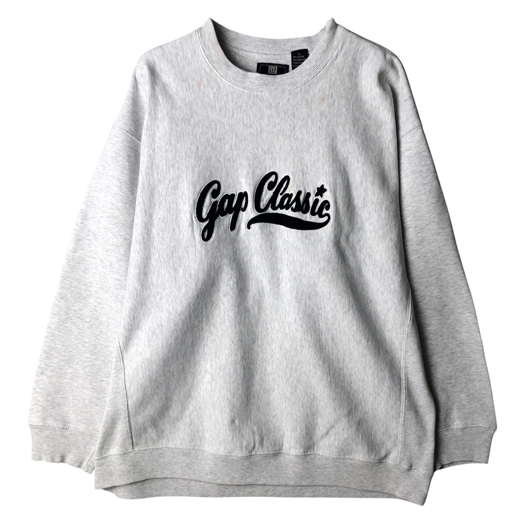 90'S GAP Old Gap Logo Sweatshirt Trainer Men's L Size Vintage cotton gray type Vintage Second Hand
