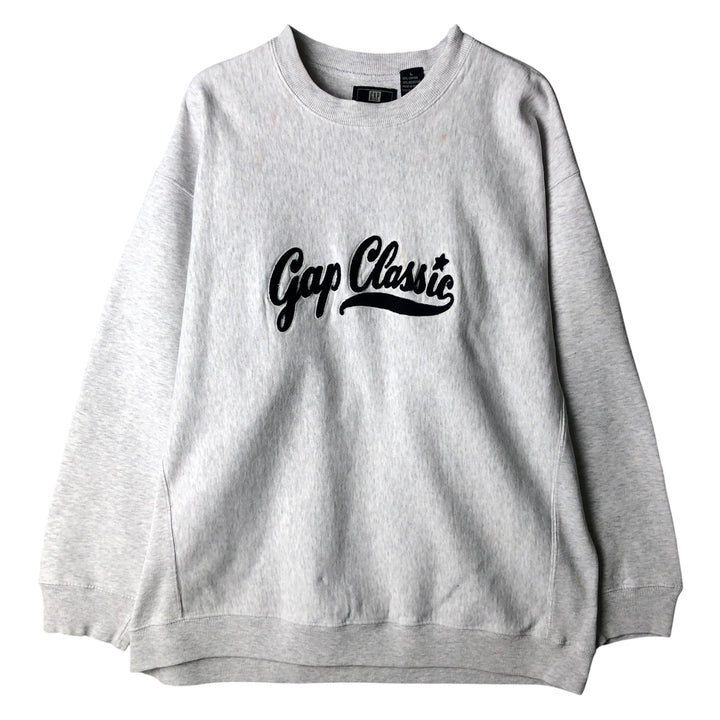 90'S GAP Old Gap Logo Sweatshirt Trainer Men's L Size Vintage cotton gray type Vintage Second Hand