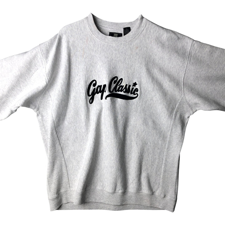 90'S GAP Old Gap Logo Sweatshirt Trainer Men's L Size Vintage cotton gray type Vintage Second Hand