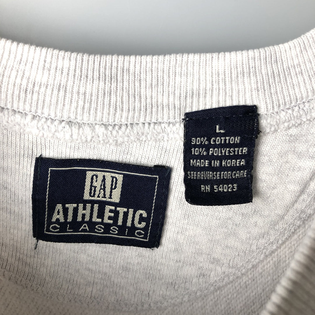90'S GAP Old Gap Logo Sweatshirt Trainer Men's L Size Vintage cotton gray type Vintage Second Hand
