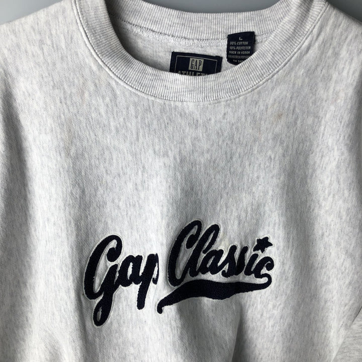 90'S GAP Old Gap Logo Sweatshirt Trainer Men's L Size Vintage cotton gray type Vintage Second Hand