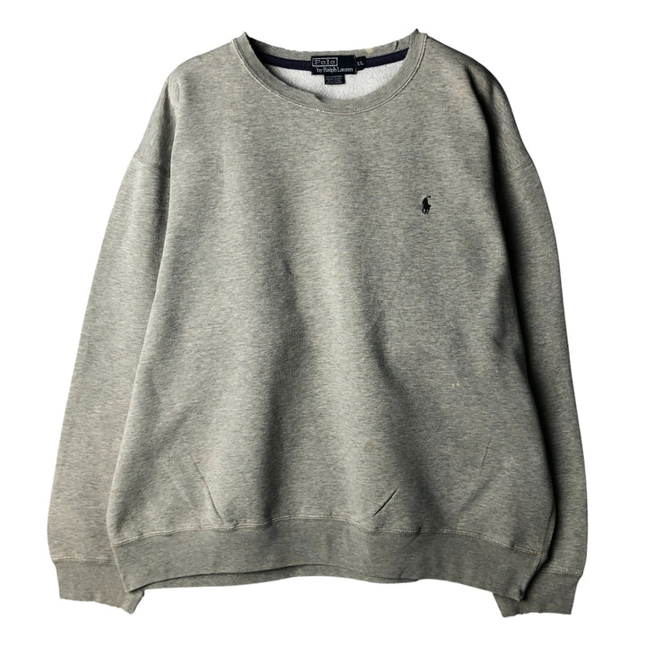 Ralph Lauren POLO by Ralph Lauren One Point Logo Sweatshirt Trainer Men's XL cotton gray type Vintage Second Hand