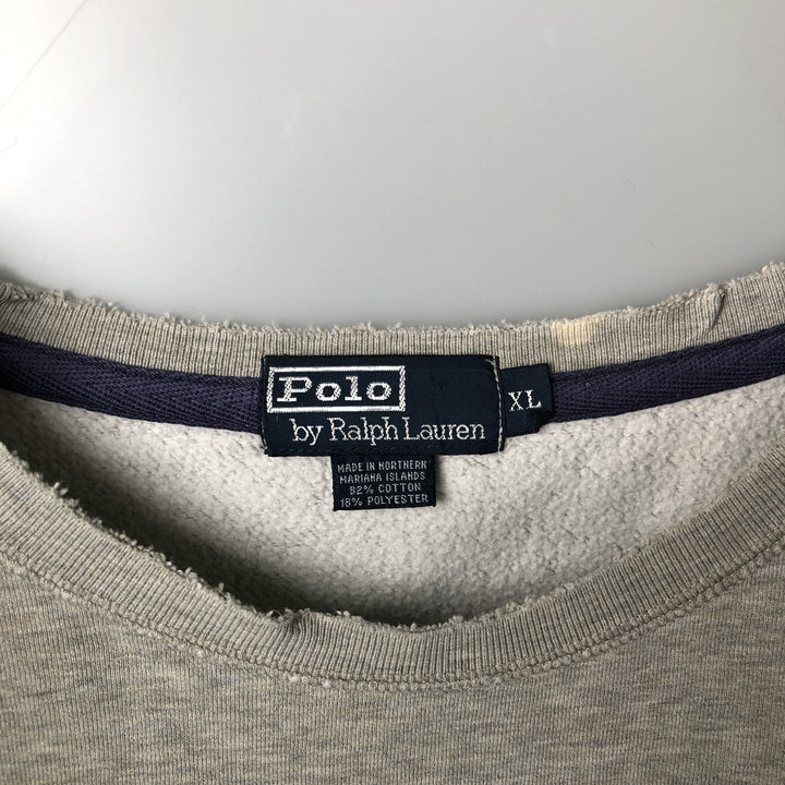 Ralph Lauren POLO by Ralph Lauren One Point Logo Sweatshirt Trainer Men's XL cotton gray type Vintage Second Hand