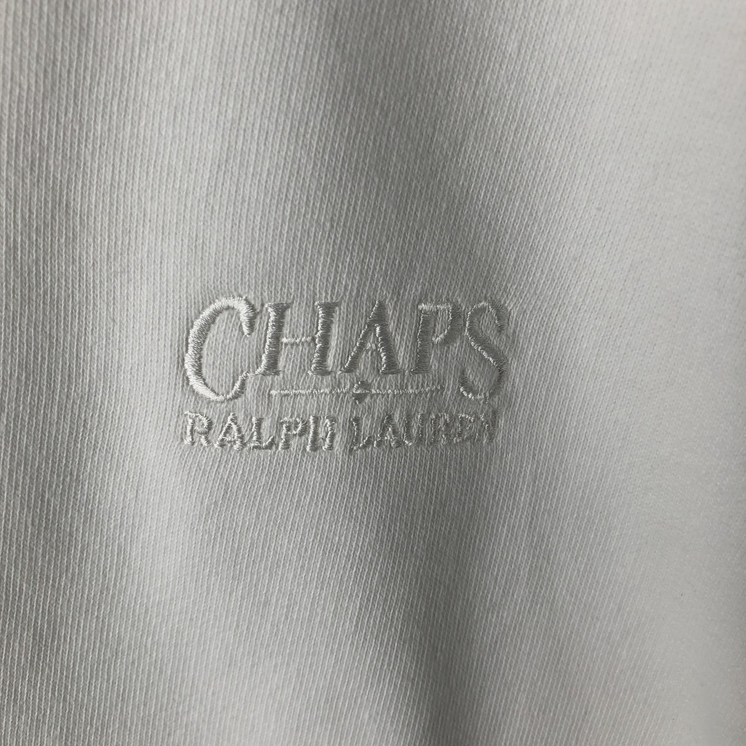 Vintage 1980'S Ralph Lauren CHAPS logo sweatshirt, men's size L cotton white type Vintage Second Hand