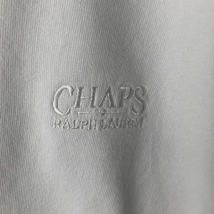 Vintage 1980'S Ralph Lauren CHAPS logo sweatshirt, men's size L cotton white type Vintage Second Hand