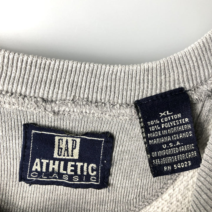 Vintage 90'S GAP logo sweatshirt, men's size XL. cotton gray type Vintage Second Hand