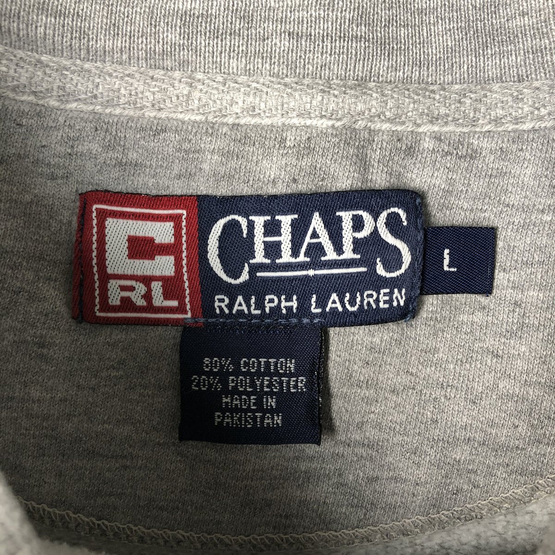 Ralph Lauren CHAPS logo sweatshirt, men's size L cotton gray type Vintage Second Hand