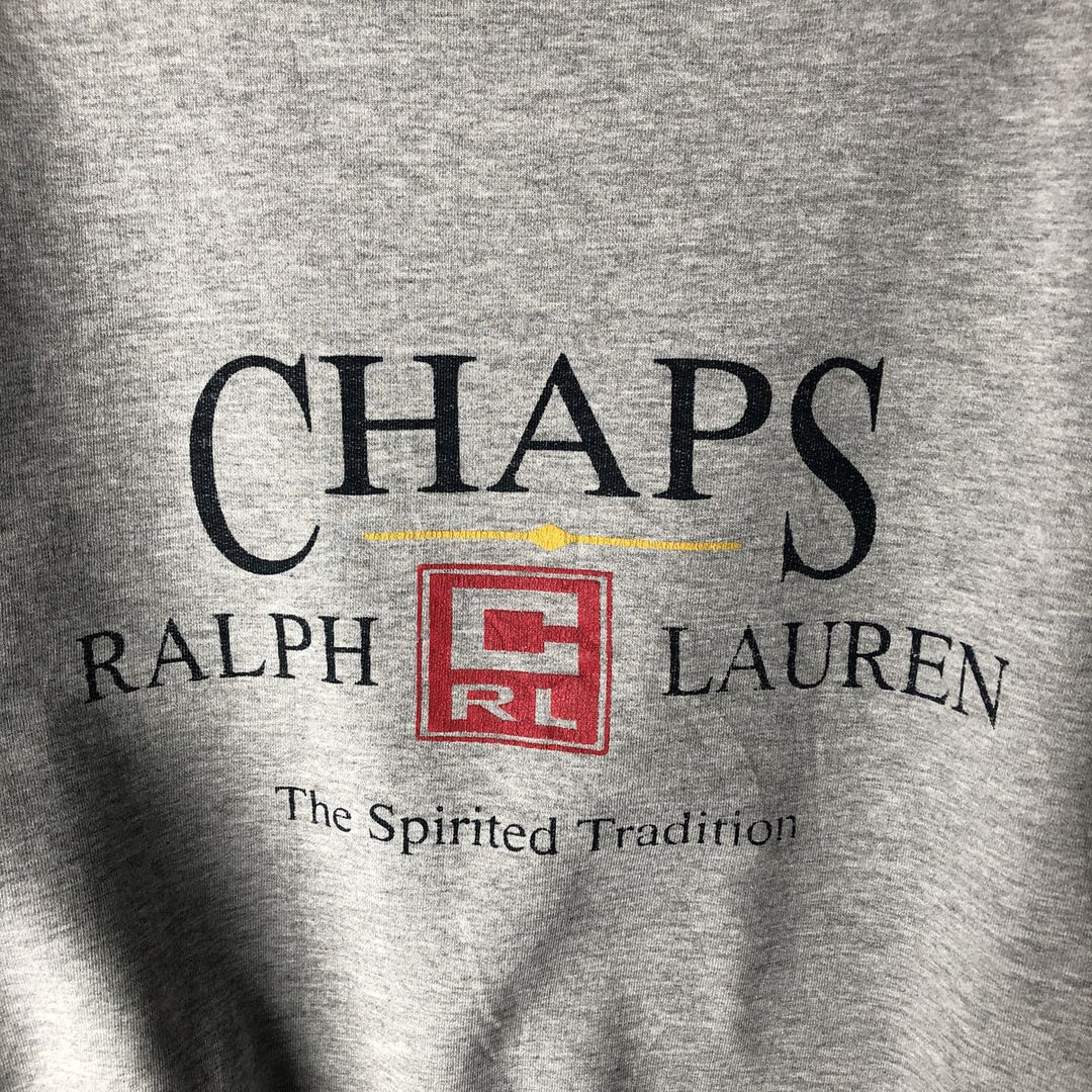 Ralph Lauren CHAPS logo sweatshirt, men's size L cotton gray type Vintage Second Hand