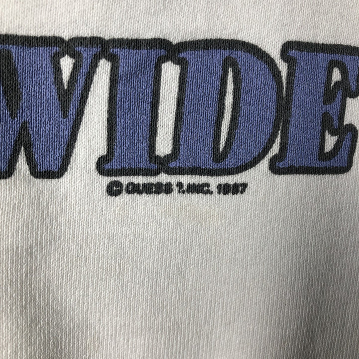 Vintage 1980'S Guess by Georges Marciano logo sweatshirt, made in the USA, size L, men's unclear white type Vintage Second Hand