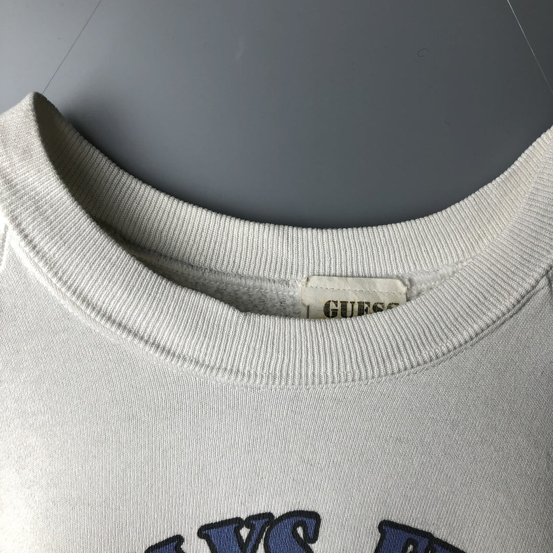 Vintage 1980'S Guess by Georges Marciano logo sweatshirt, made in the USA, size L, men's unclear white type Vintage Second Hand