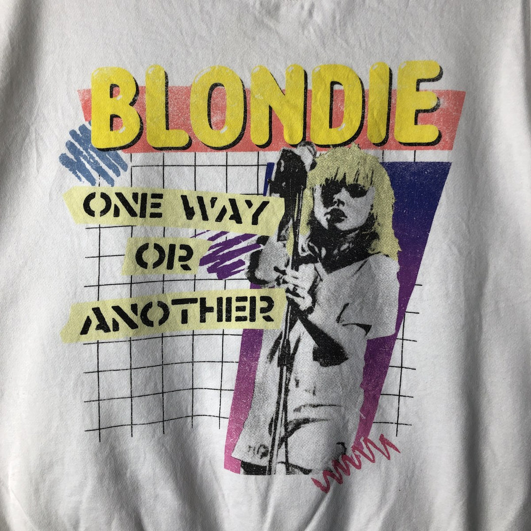 BLONDIE Print Band Sweatshirt, Men's, Size L, Vintage unclear white type Vintage Second Hand