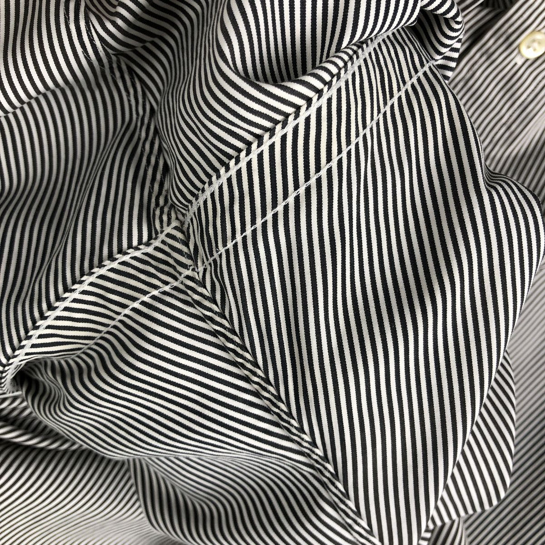 Ralph Lauren Classic Fit Long Sleeve Button Down Striped Shirt Men's XL cotton Charcoal Vintage Second Hand