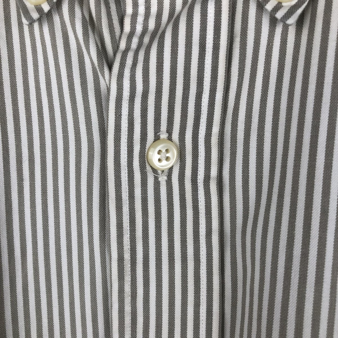 Ralph Lauren YARMOUTH Long Sleeve Button-Down Striped Shirt, Men's XL cotton Khaki type Vintage Second Hand